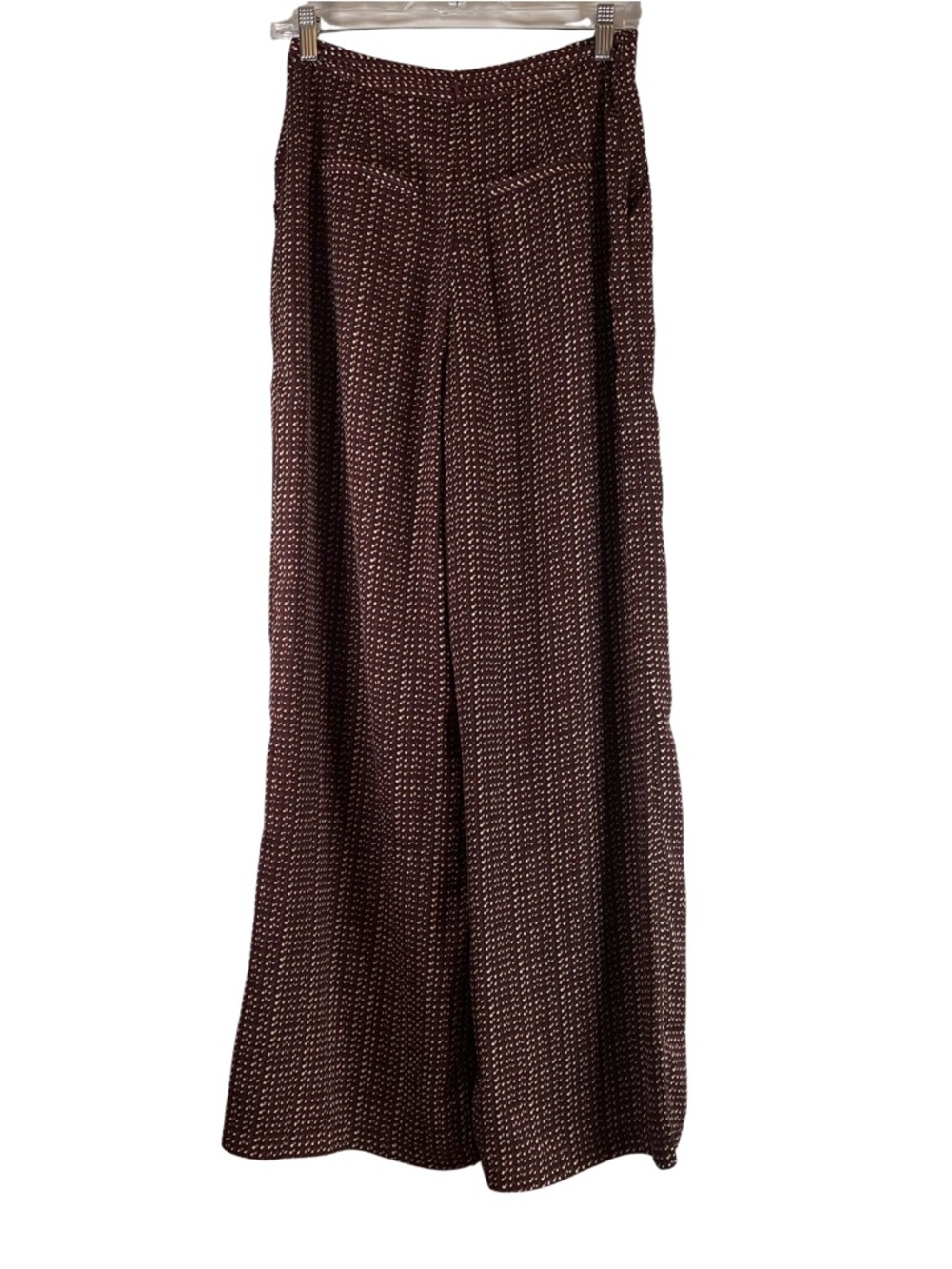 Burgundy Multi-Spot Midi Skirt